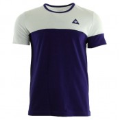 Le Coq Sportif Merrela Tee Ss M Optical Blanc Ultra Blue Blanc T-Shirts Manches Courtes Homme Moins Cher